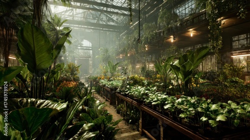 Tropical greenhouse interior design