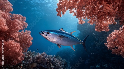 Tuna fish coral reef underwater