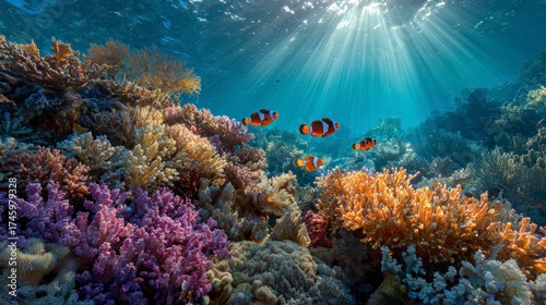 Vibrant coral reef ecosystem