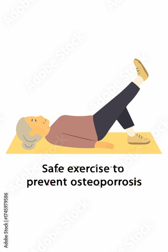 Elderly Person Doing Osteoporosis Prevention Exercise Vector