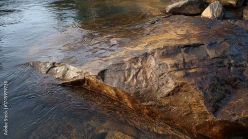 Water flowing over rocks