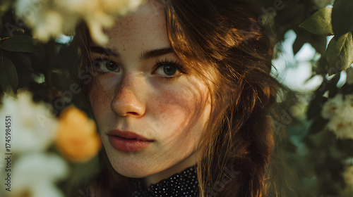 woman, girl, young, view, look, render, photo, picture, research, cast, post, script, ligth, red hair, red lips, 