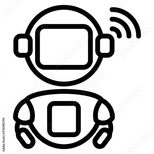 Smart robot assistant icon
