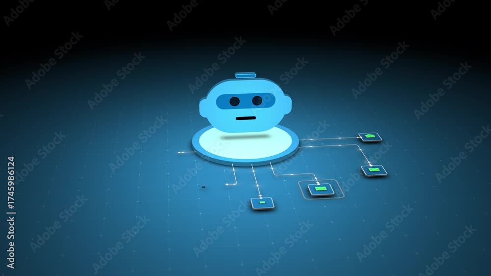 AI bot automation system managing email communication network with ...