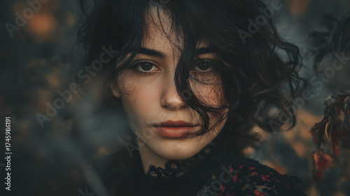 woman, girl, young, view, look, render, photo, picture, research, cast, post, script, ligth, red hair, red lips, 