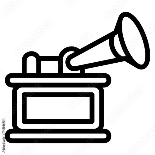 Edison cylinder phonograph icon