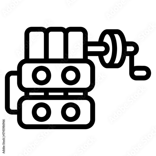 Hand crank generator icon