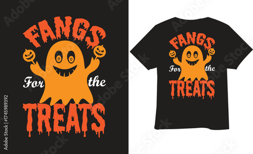 Trendy spooky Halloween typography t -shirt design