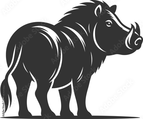 Black vector of a babirusa silhouette illustration