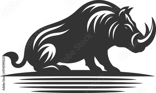 Black vector of a babirusa silhouette illustration