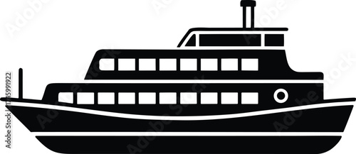 Ferry Boat Vector icon.