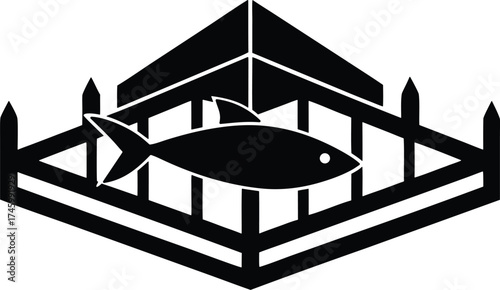 Fish Farm Vector icon.