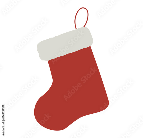 Christmas red stockings_Holiday vector illustration