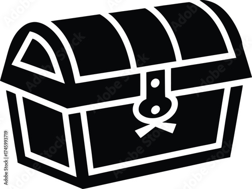 Pirate Treasure Chest Vector icon.