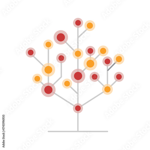 Decision tree that has many branches. Stock Illustration