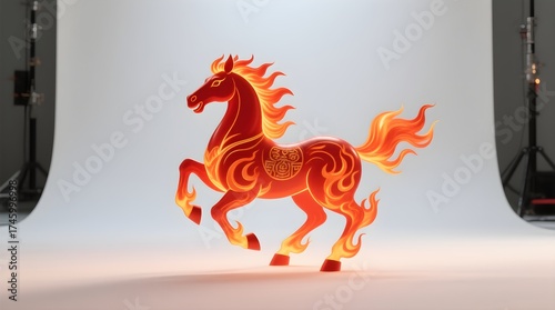 Symbol of the fire horse representing the year 2026 in the Eastern ...