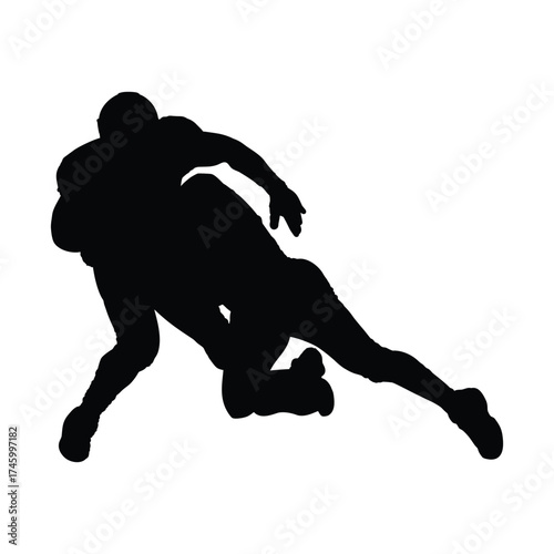 American football players tackle vector silhouette	