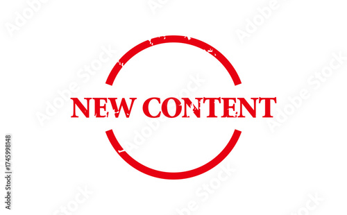 NEW CONTENT - NEW CONTENT text written on Red Rubber Stamp 
