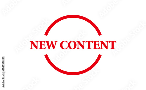NEW CONTENT - NEW CONTENT text written on Red Rubber Stamp 
