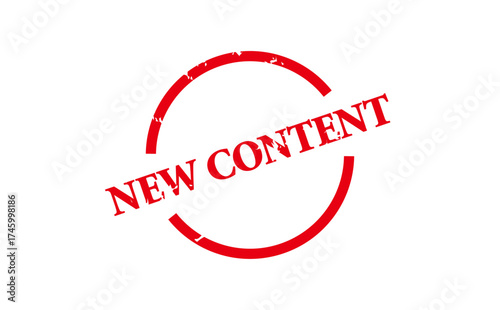 NEW CONTENT - NEW CONTENT text written on Red Rubber Stamp 
