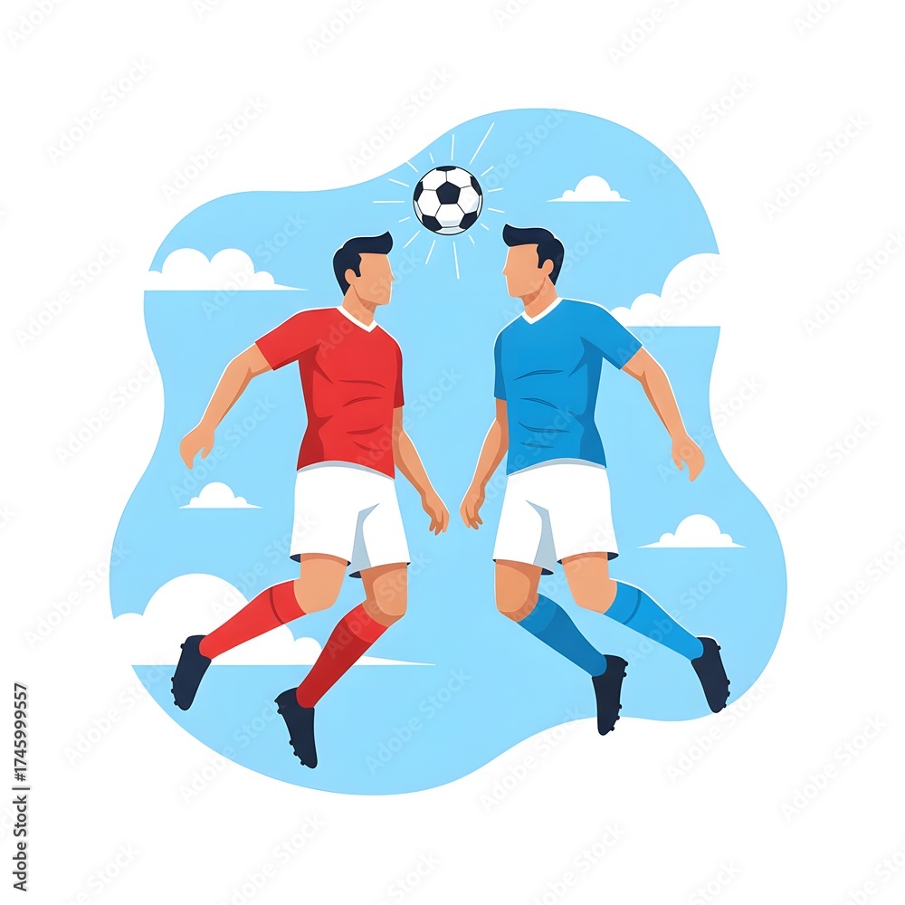 Obraz premium Flat vector design of the activities of a world cup soccer athlete