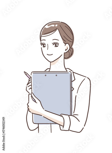 カルテを持つ看護師のイラスト素材