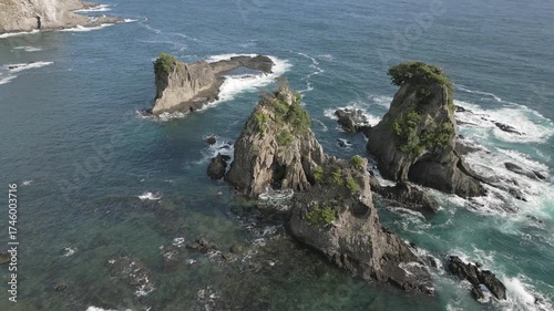 Aerial view of Izu peninsula coastline, Shizuoka Prefecture