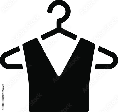Sleeveless top hanging on clothes hanger silhouette for fashion design