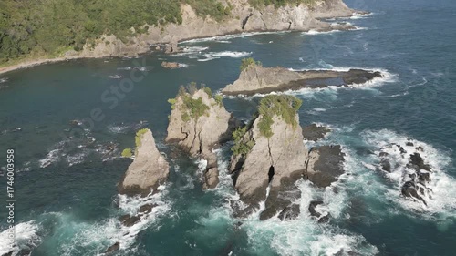 Aerial view of Izu peninsula coastline, Shizuoka Prefecture