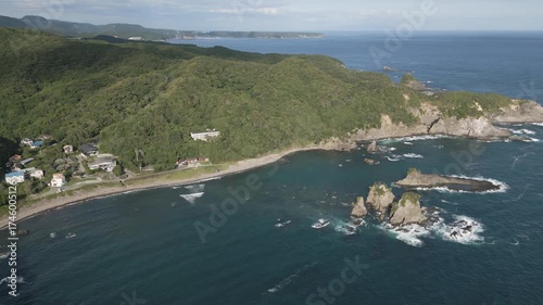 Aerial view of Izu peninsula coastline, Shizuoka Prefecture