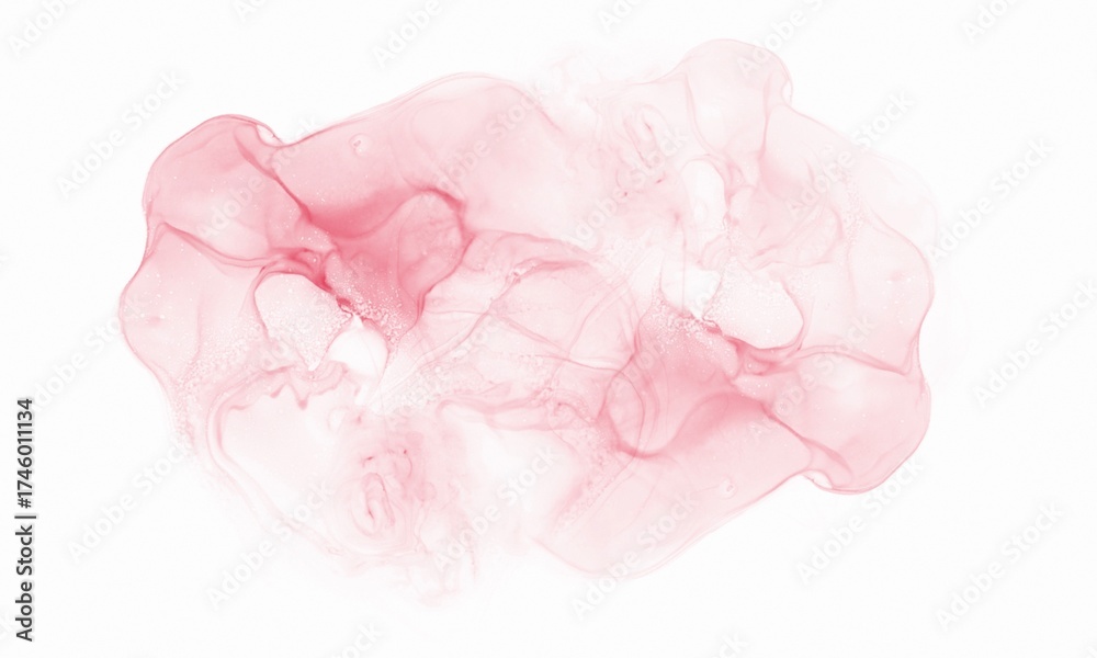Fototapeta premium Abstract Red and Pink watercolor alcohol ink stain texture on white Background