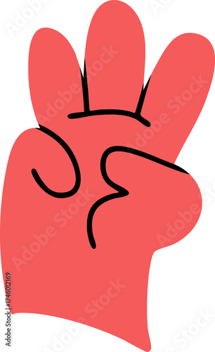 Hands, cute cartoon images, hands doing activities, vector illustrations