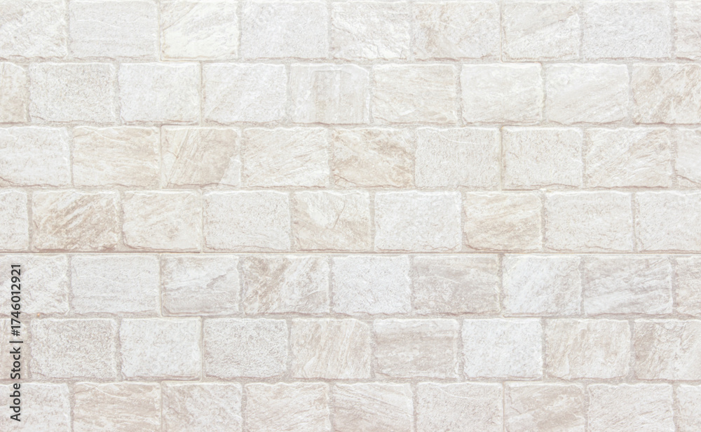 Naklejka premium Old brick wall abstract background. Design geometric beige texture room decoration. 