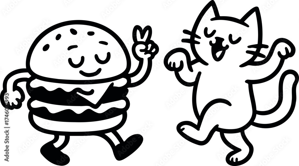 Naklejka premium Peaceful Dance Duo 