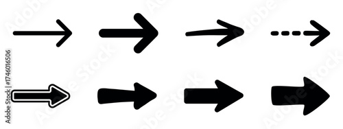 right side pointing black arrow. right side pointing arrowhead. themes include direction, forward, navigation, pointing symbols. vector illustration isolated on transparent background.