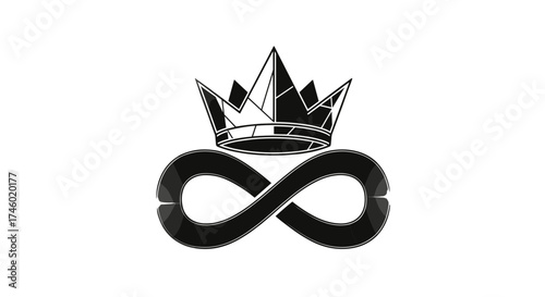 Infinity symbol with crown logo design.