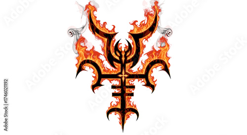 Symbolic Fire A Fiery Emblem of Mystical Significance and Power.
