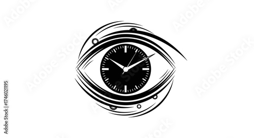 Times watchful gaze A visual representation of time and vision.
