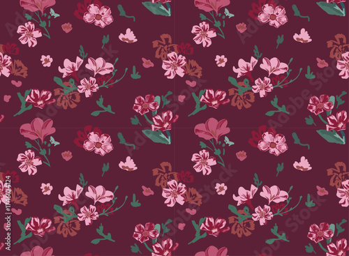 Floral seamless pattern in in small-scale flowers. Trendy colors. Shabby chic millefleurs. Will be fine for textile or book covers, manufacturing, wallpapers, print, gift wrap and scrapbooking.