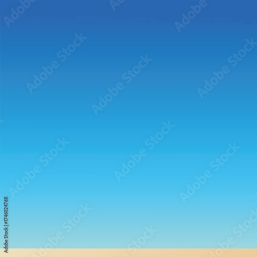Bright Blue Sky Over Sandy Horizon Gradient vector