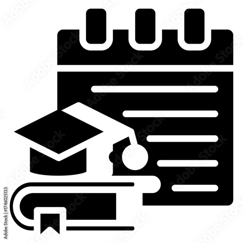 Academic Calendar glyph icon