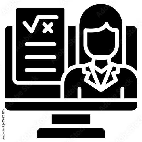 Online Teaching glyph icon