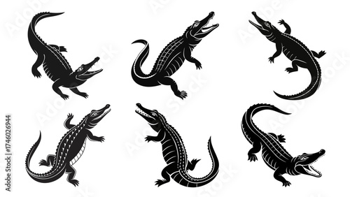 Collection of alligators in various poses and styles