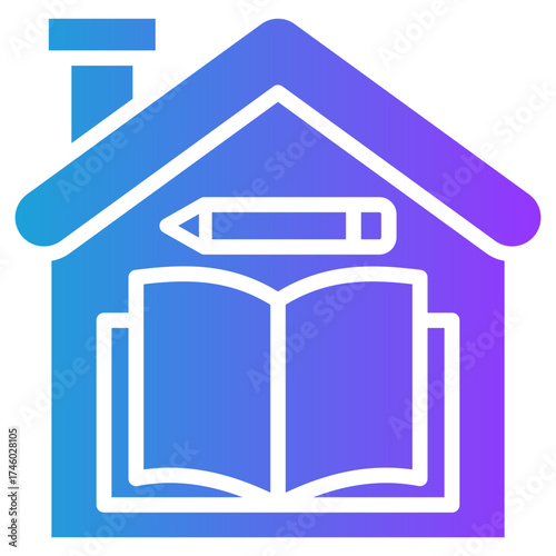 Home Education glyph gradient icon