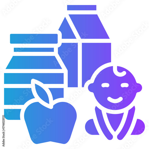 Child Nutrition glyph gradient icon