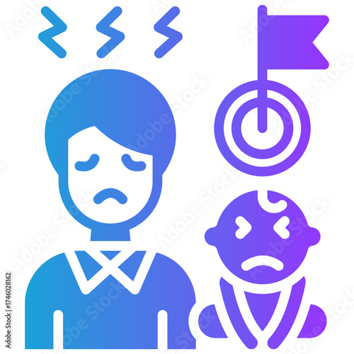 Parenting Challenges glyph gradient icon