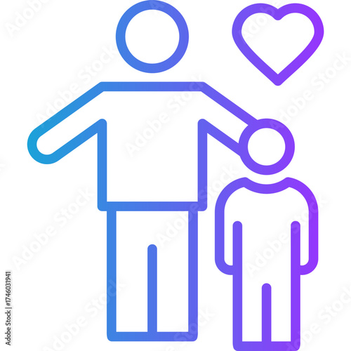 Paternal Love line gradient icon