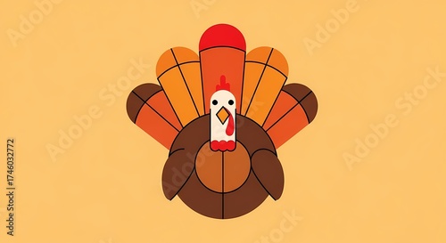 Stylized turkey illustration for Thanksgiving