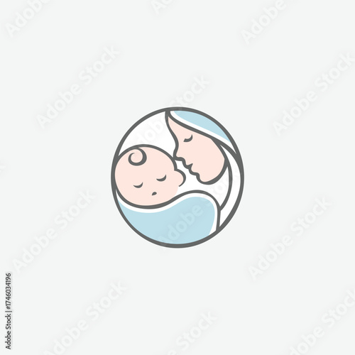 mom and baby kissing on the sleep