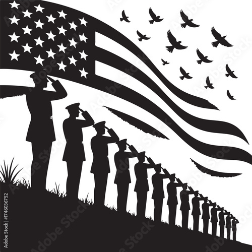 American military salute honoring freedom and courage